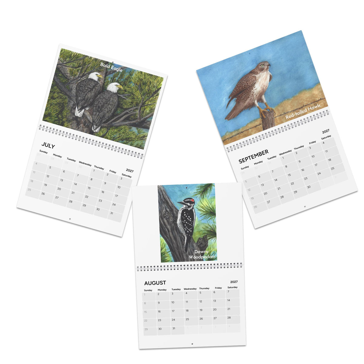 Birds of the Year 2027 Calendar — Watercolor Bird Wall Calendar