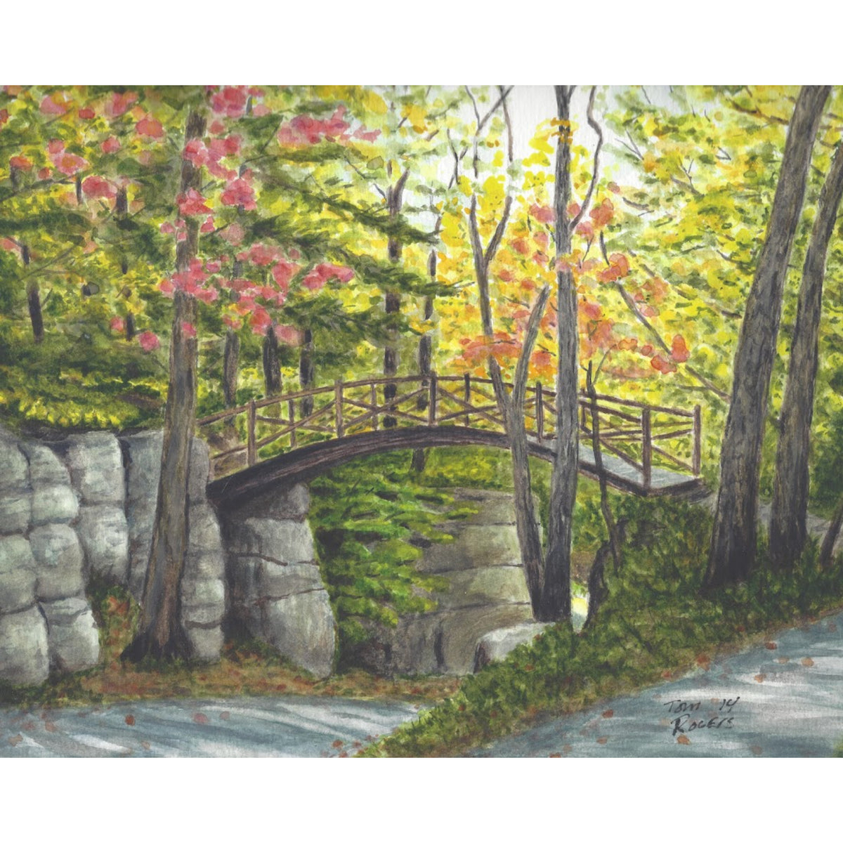 Fall bridge scene