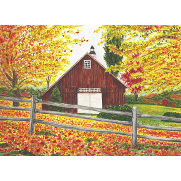Fall scene with barn
