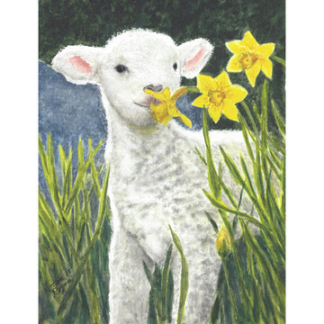 Lamb with flowers