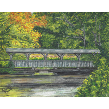 fall scene Covered bridge
