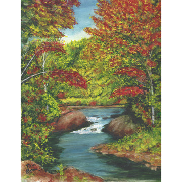 fall scene with river